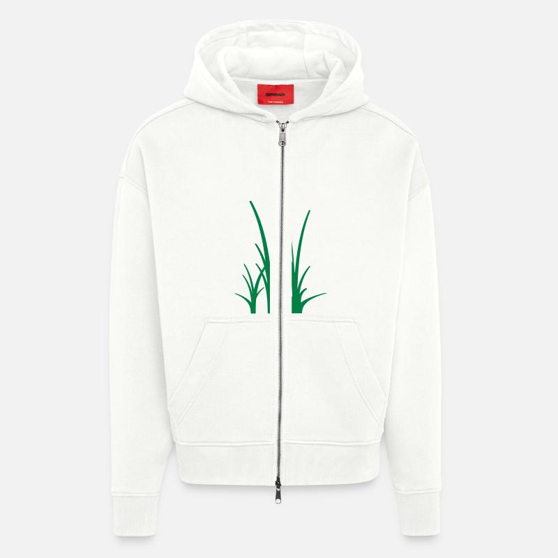 Binary Gras - Zip Hoodie - made by SPREAD - OFF WHITE