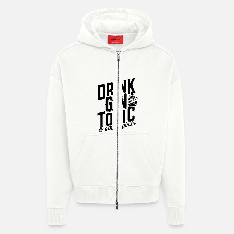 LondonDryGin3 - Heavyweight oversized organic hættejakke made in EU - OFF WHITE