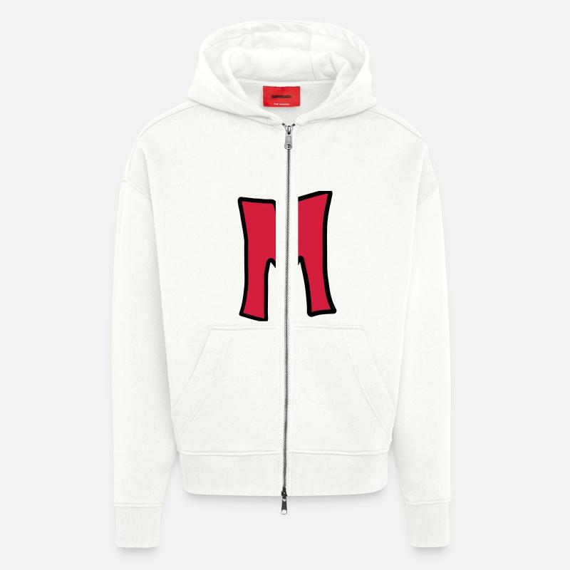 Buchstabe M Comic Cartoon - Zip Hoodie - made by SPREAD - OFF WHITE