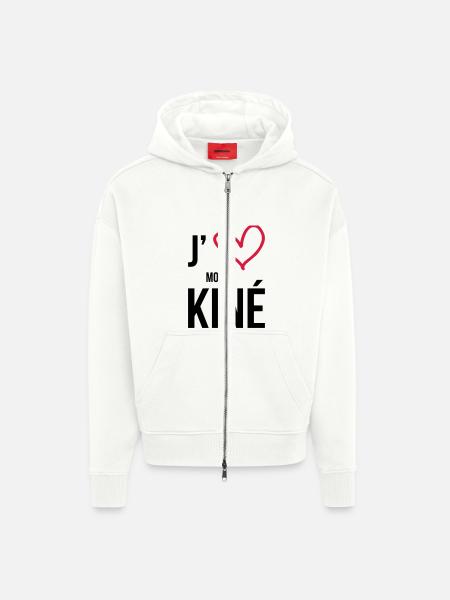J'aime mon Kiné - Zip Hoodie - made by SPREAD - OFF WHITE