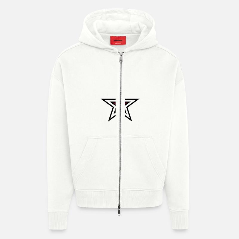 TeeCust n°29 - Etoile - Veste à capuche bio épaisse oversize fabriqué en UE - OFF WHITE