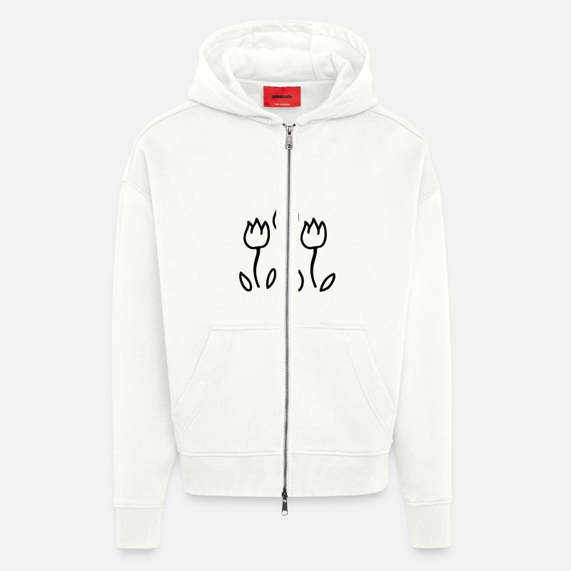 Tulpengarten - Line - Zip Hoodie - made by SPREAD - OFF WHITE