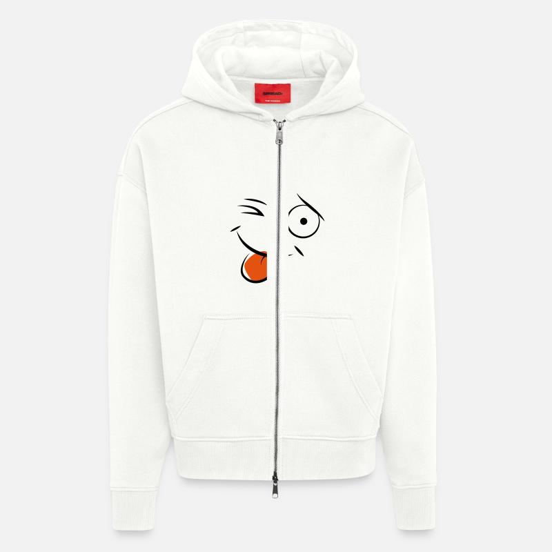 Smiley - Zip Hoodie - made by SPREAD - OFF WHITE