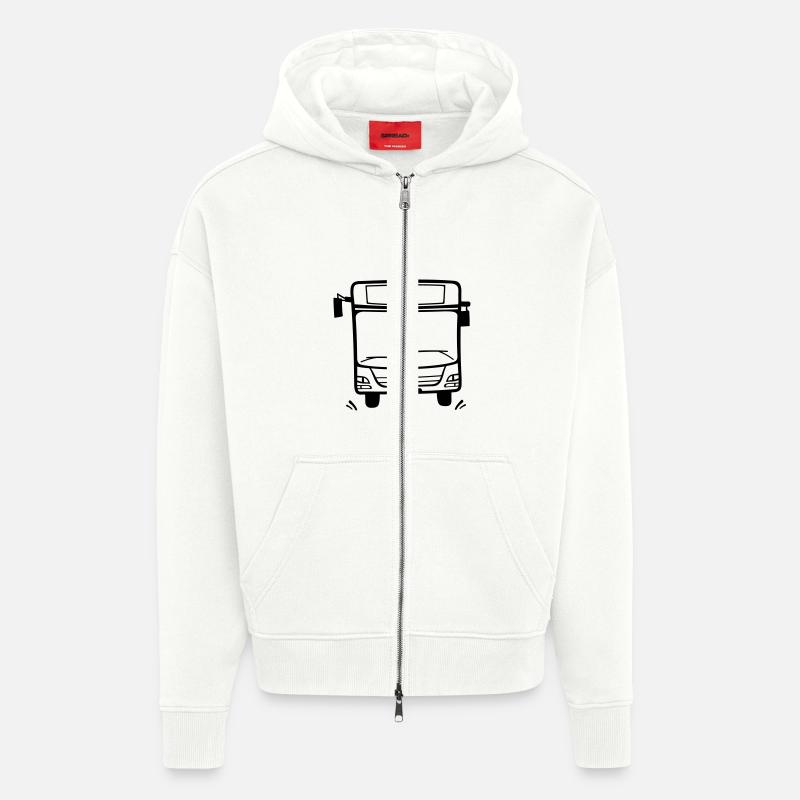 Linienbus ohne Text - Zip Hoodie - made by SPREAD - OFF WHITE