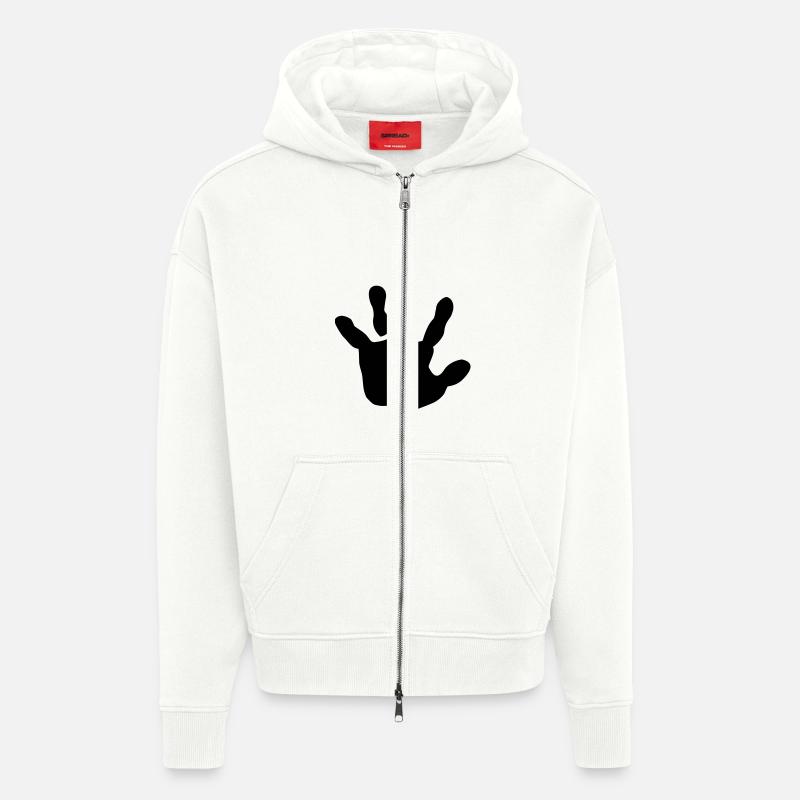 Bébé main - Veste à capuche bio épaisse oversize fabriqué en UE - OFF WHITE