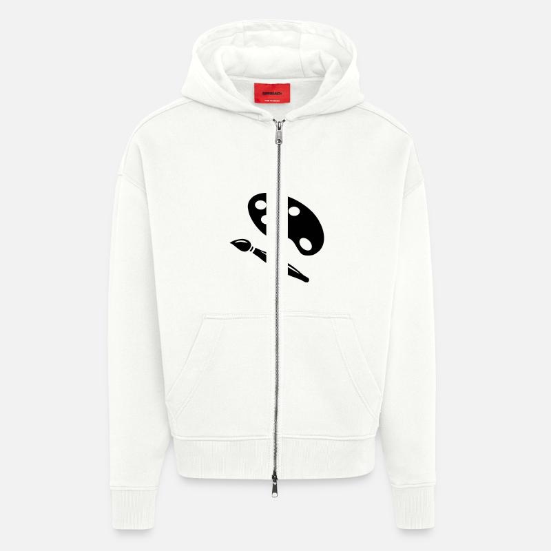 Set de peinture - Veste à capuche bio épaisse oversize fabriqué en UE - OFF WHITE