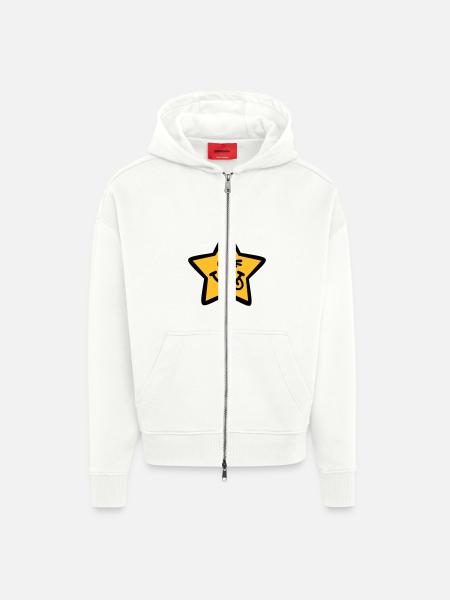 Star - Zip Hoodie - made by SPREAD - OFF WHITE