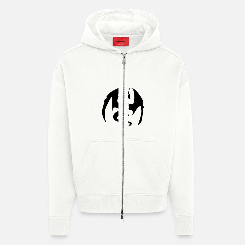 Dragon - Veste à capuche bio épaisse oversize fabriqué en UE - OFF WHITE