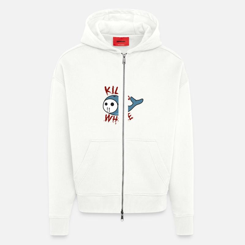 Killer Wal lustige Geschenkidee - Zip Hoodie - made by SPREAD - OFF WHITE
