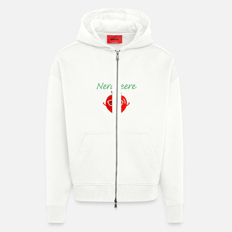 Erdbeere als Nerd - Zip Hoodie - made by SPREAD - OFF WHITE