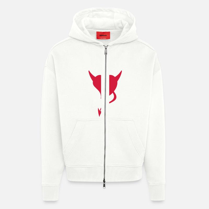 Devil Heart - Zip Hoodie - made by SPREAD - OFF WHITE