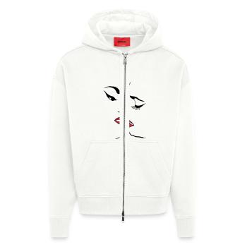 Lesbienne - Veste à capuche bio épaisse oversize fabriqué en UE - OFF WHITE - Devant