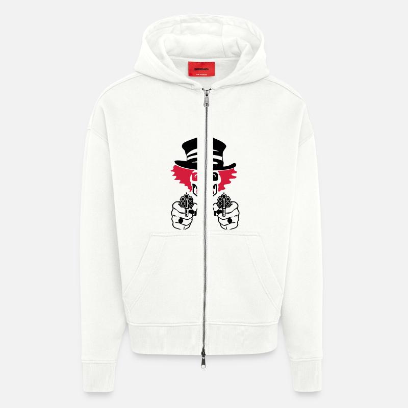 mauvais clown de cirque - Veste à capuche bio épaisse oversize fabriqué en UE - OFF WHITE