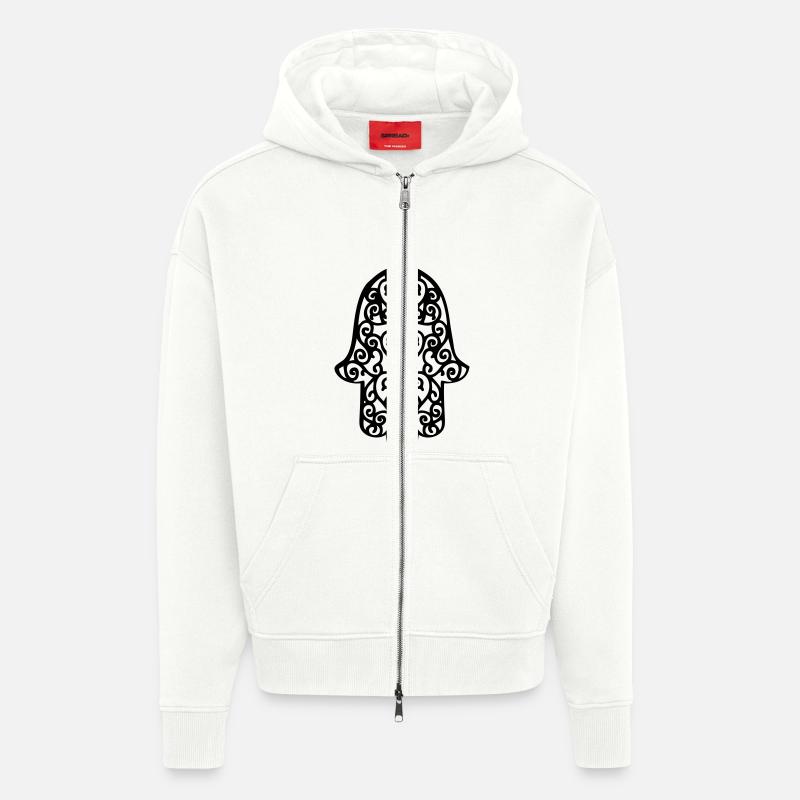 hand der fatima hamsa - Zip Hoodie - made by SPREAD - OFF WHITE