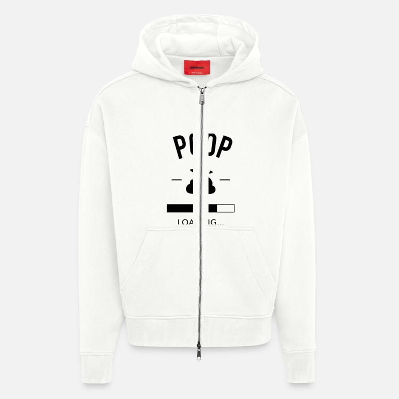 Poop loading - Veste à capuche bio épaisse oversize fabriqué en UE - OFF WHITE