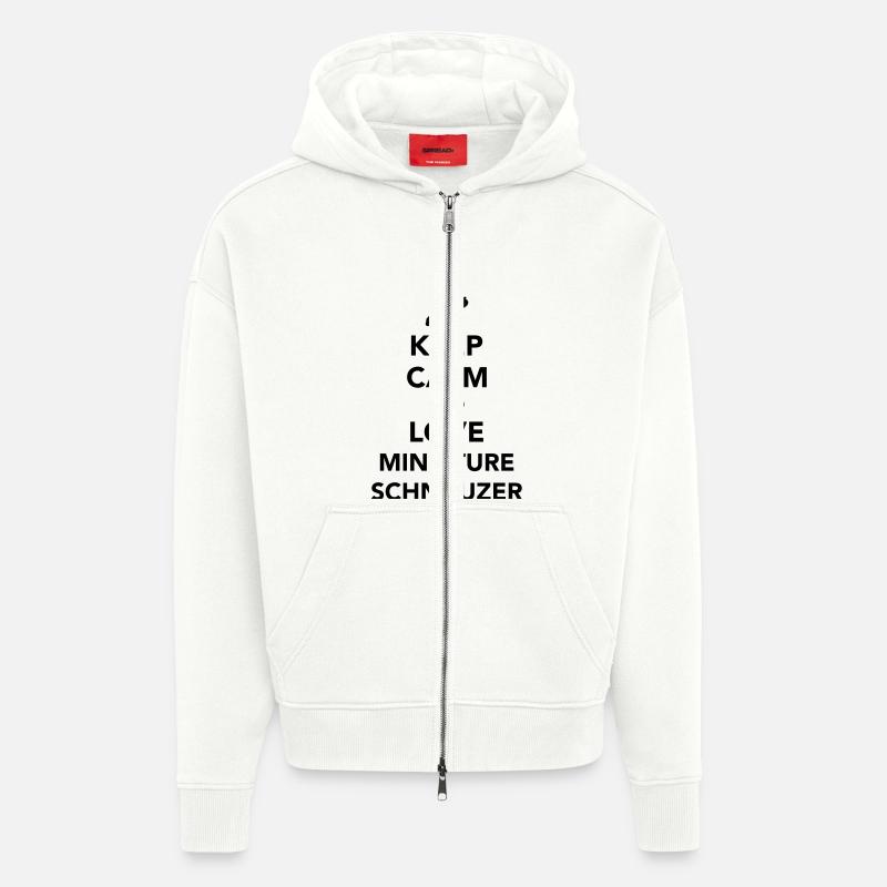 Miniature Schnauzer - Veste à capuche bio épaisse oversize fabriqué en UE - OFF WHITE