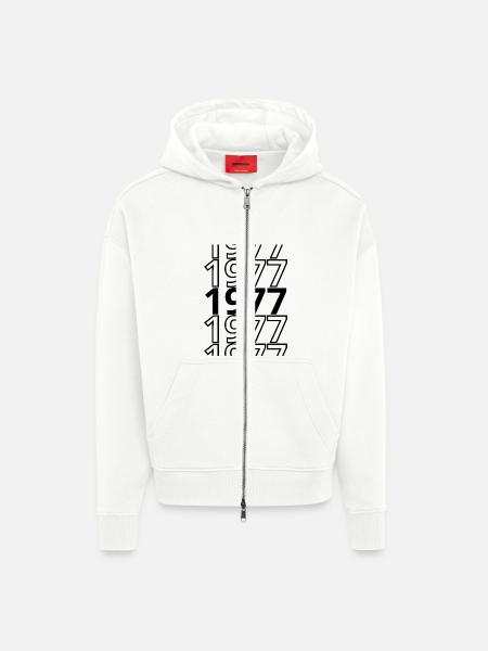 1977 1977 1977 - Zip Hoodie - made by SPREAD - OFF WHITE