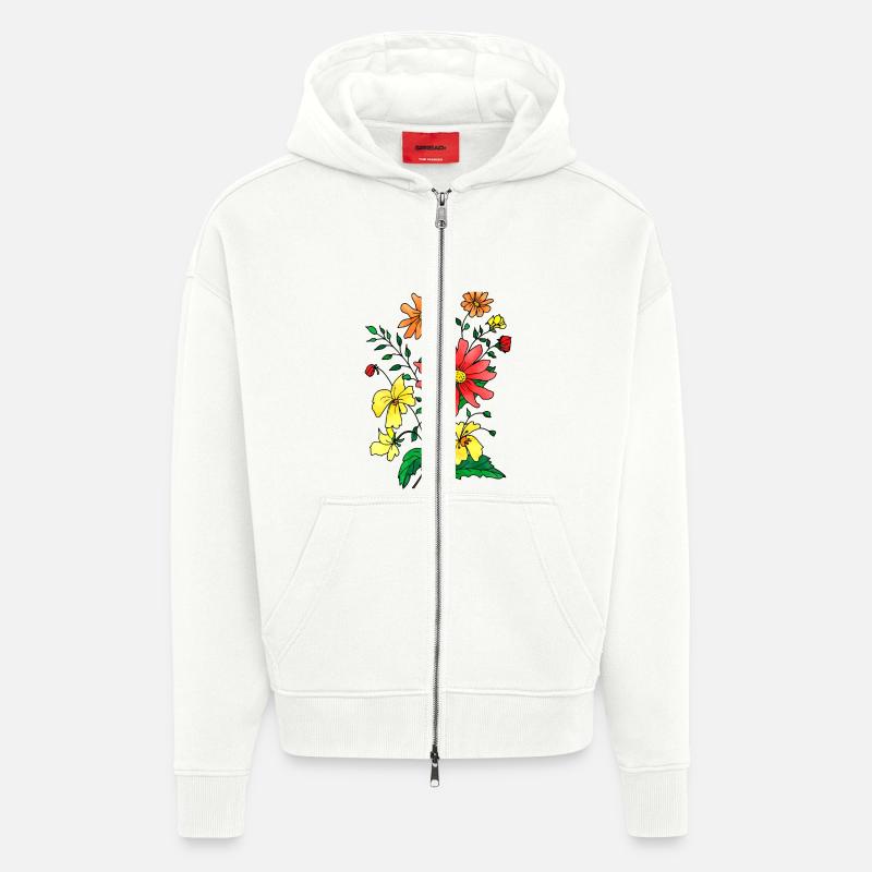 Fleur - Veste à capuche bio épaisse oversize fabriqué en UE - OFF WHITE