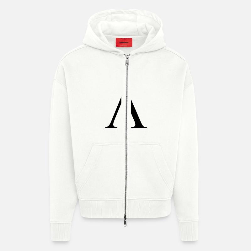 lambda greek - Veste à capuche bio épaisse oversize fabriqué en UE - OFF WHITE