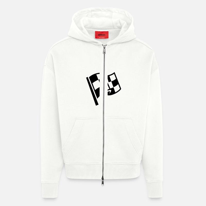 Drapeau Course Cible Voiture - Veste à capuche bio épaisse oversize fabriqué en UE - OFF WHITE