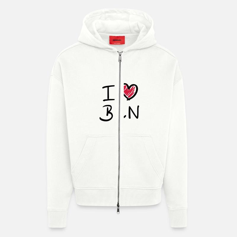 j'aime BCN - Barcelone - Veste à capuche bio épaisse oversize fabriqué en UE - OFF WHITE