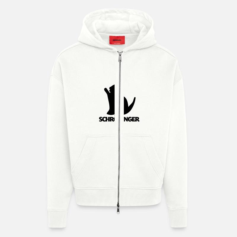 Chat de Schrödinger - Veste à capuche bio épaisse oversize fabriqué en UE - OFF WHITE