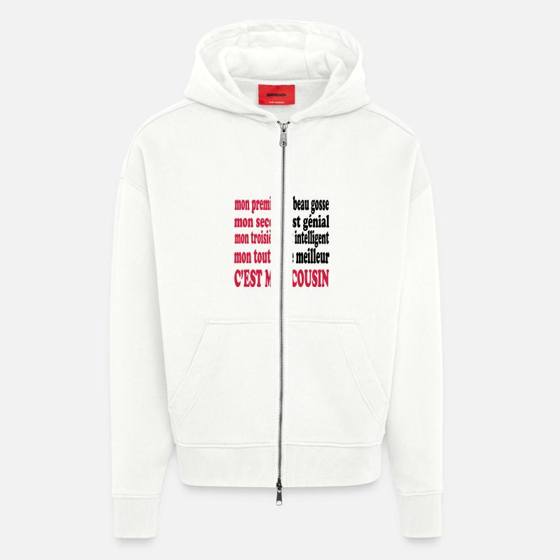 Mon cousin est beau - Veste à capuche bio épaisse oversize fabriqué en UE - OFF WHITE