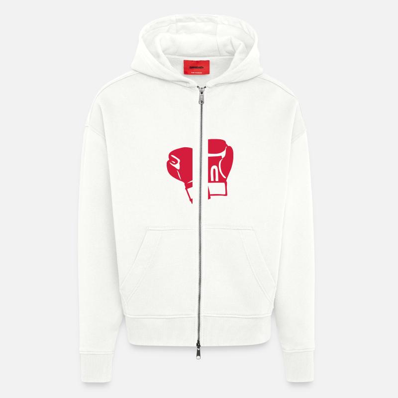 gant boxe paire 2701 - Veste à capuche bio épaisse oversize fabriqué en UE - OFF WHITE