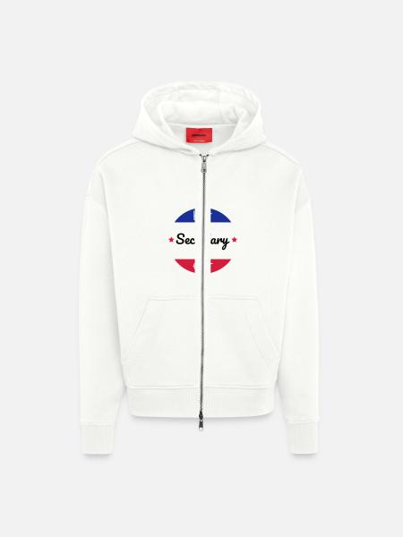 secrétaire / secrétariat / assistante / manager - Veste à capuche bio épaisse oversize fabriqué en UE - OFF WHITE