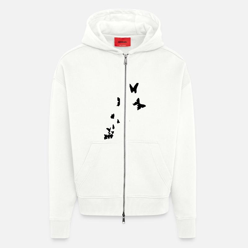 butterfly - schmetterlinge - Zip Hoodie - made by SPREAD - OFF WHITE