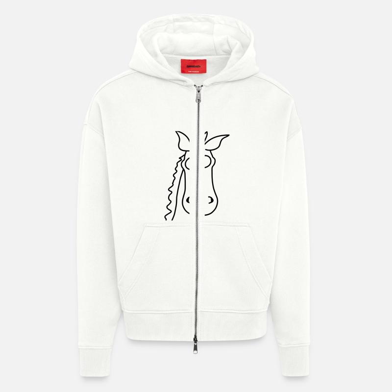 Funny Comic Horse - Zip Hoodie - made by SPREAD - OFF WHITE