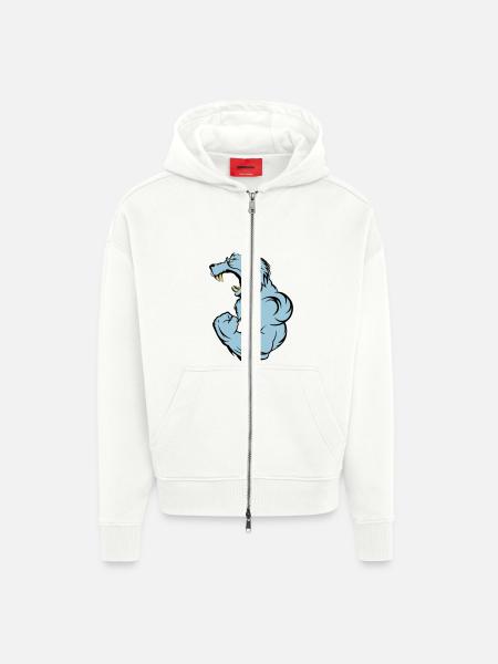 wolf_beast_2 - Veste à capuche bio épaisse oversize fabriqué en UE - OFF WHITE