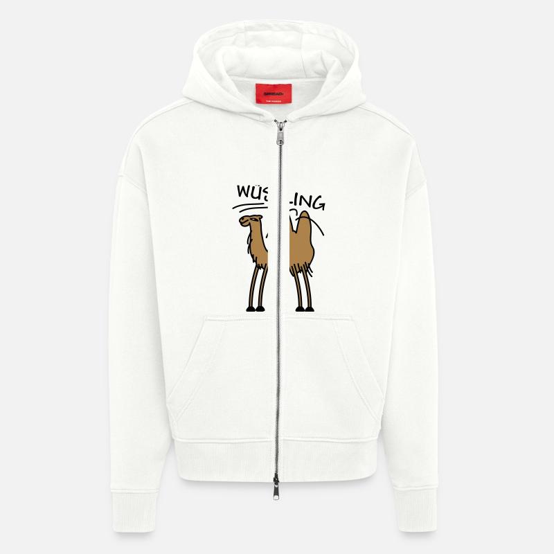 Kamel in der Wüste - Zip Hoodie - made by SPREAD - OFF WHITE