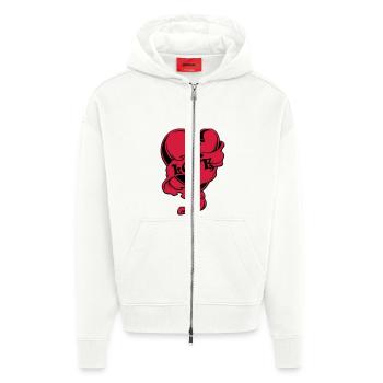 herz - Veste à capuche bio épaisse oversize fabriqué en UE - OFF WHITE - Devant