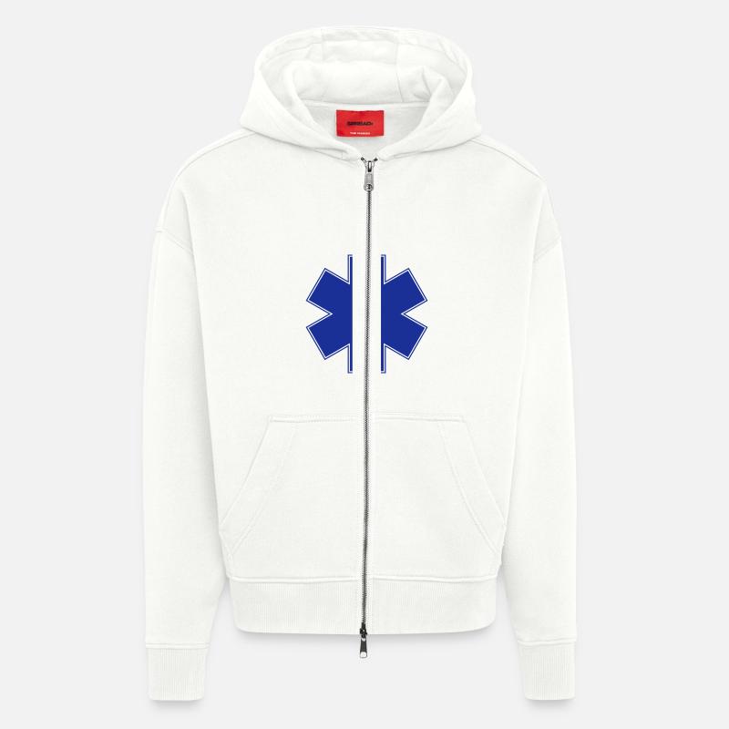 ambulancier_logo - Zip Hoodie - made by SPREAD - OFF WHITE