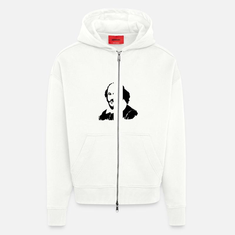 Shakespeare - Zip Hoodie - made by SPREAD - OFF WHITE