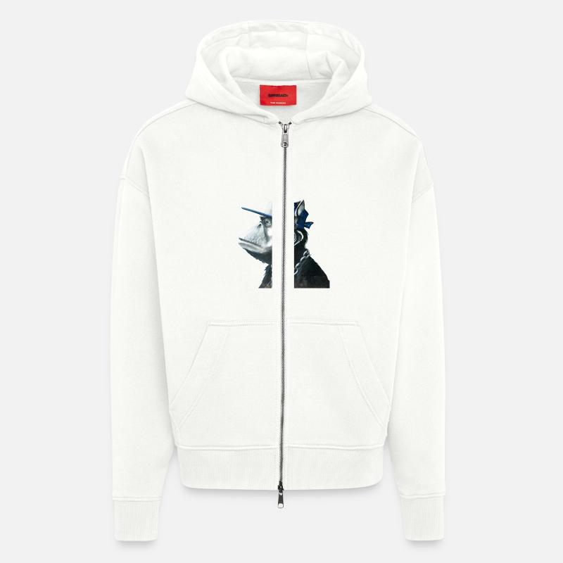 Singe graffiti by customStyle - Veste à capuche bio épaisse oversize fabriqué en UE - OFF WHITE