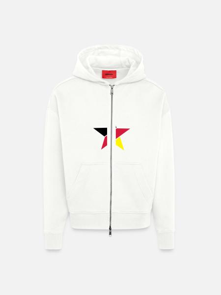 deutschland_stern___f3 - Zip Hoodie - made by SPREAD - OFF WHITE
