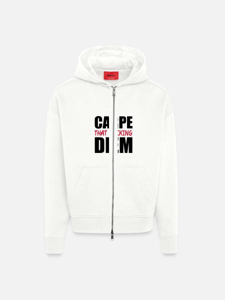 Carpe That Fucking Diem - Zip Hoodie - made by SPREAD - OFF WHITE