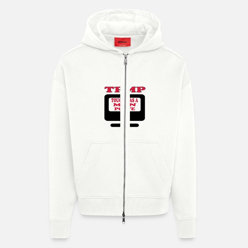 Touche pas à mon poste - Veste à capuche bio épaisse oversize fabriqué en UE - OFF WHITE