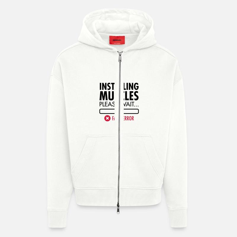 Installing Muscles (Fatal Error) - Zip Hoodie - made by SPREAD - OFF WHITE