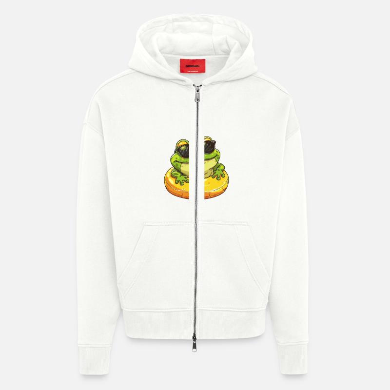 Frosch Comic Cool - Zip Hoodie - made by SPREAD - OFF WHITE