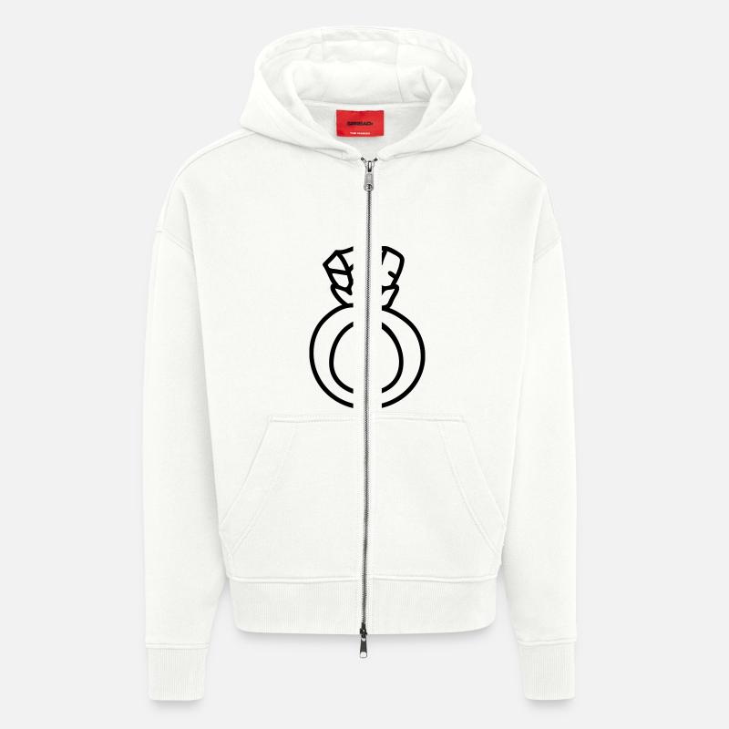 Ring - Ehering - Line - Zip Hoodie - made by SPREAD - OFF WHITE