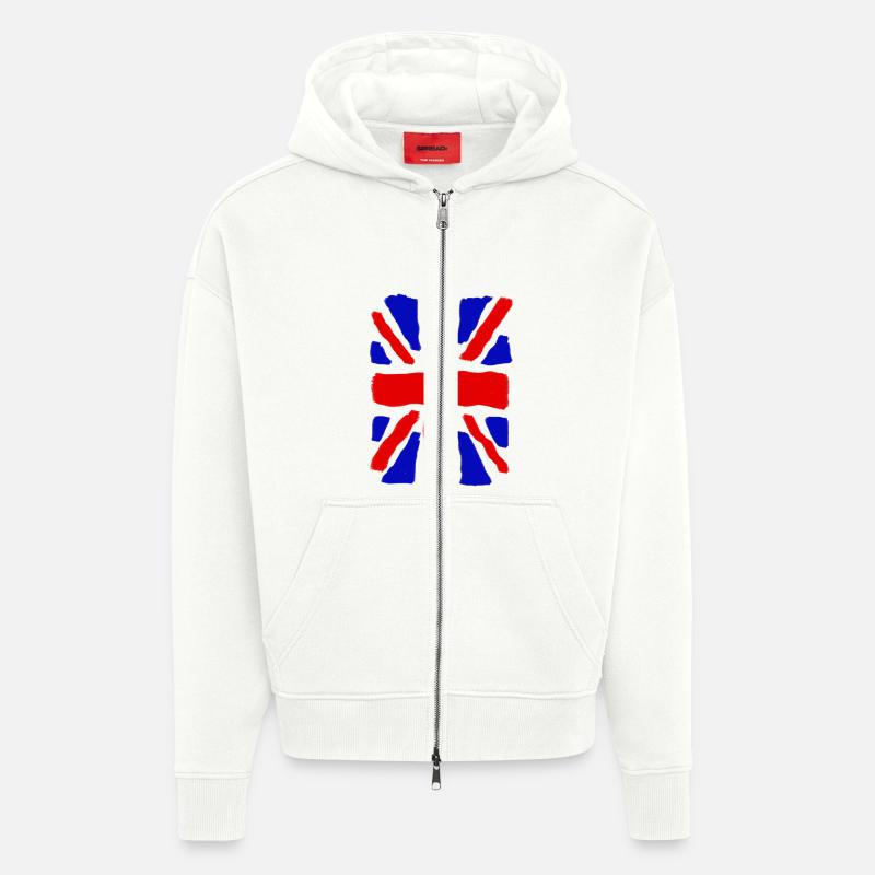 Union Jack - Zip Hoodie - made by SPREAD - OFF WHITE