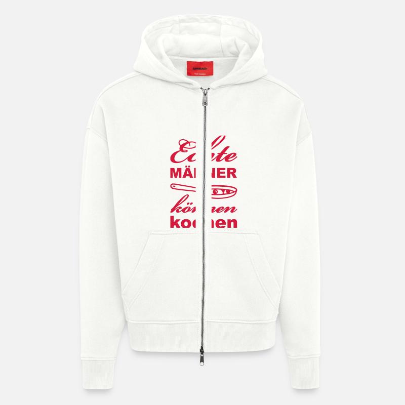 Echte Männer können kochen - Zip Hoodie - made by SPREAD - OFF WHITE