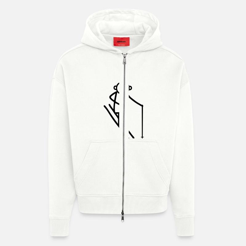 Strichmännchen Skifahrer - Zip Hoodie - made by SPREAD - OFF WHITE