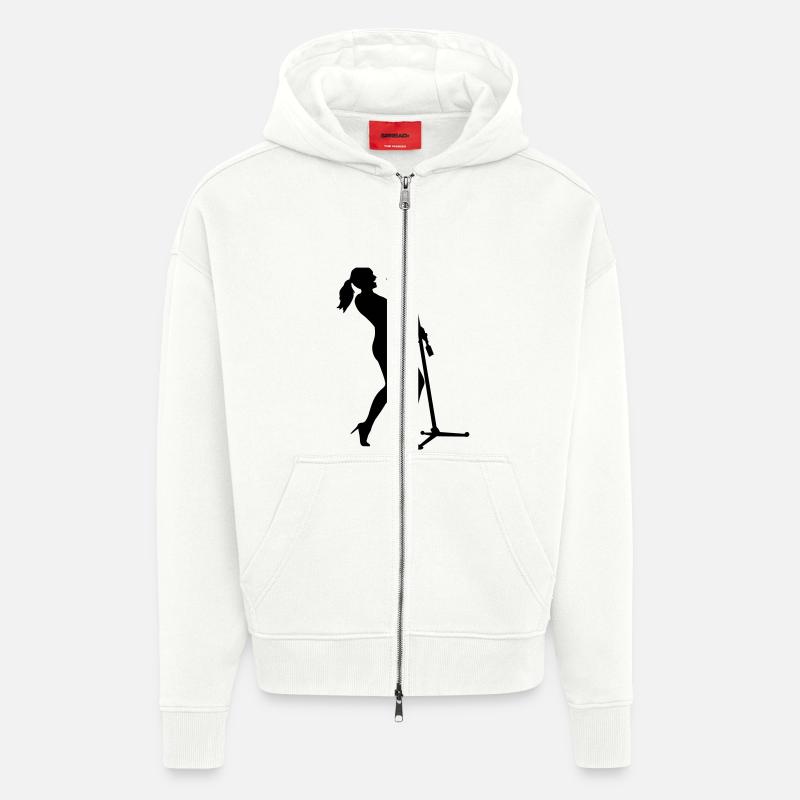 Chanteuse - Veste à capuche bio épaisse oversize fabriqué en UE - OFF WHITE