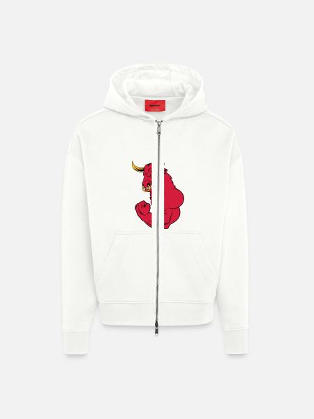 starker_stier_02 - Veste à capuche bio épaisse oversize fabriqué en UE - OFF WHITE