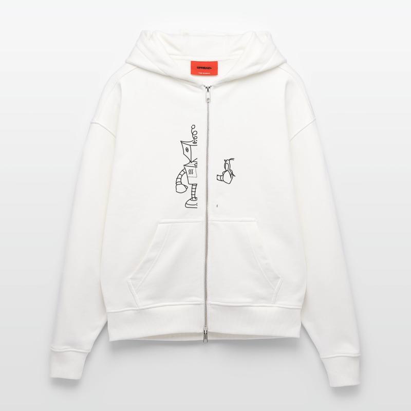 Netter Roboter & Vogel Zip Hoodie - made by SPREAD
