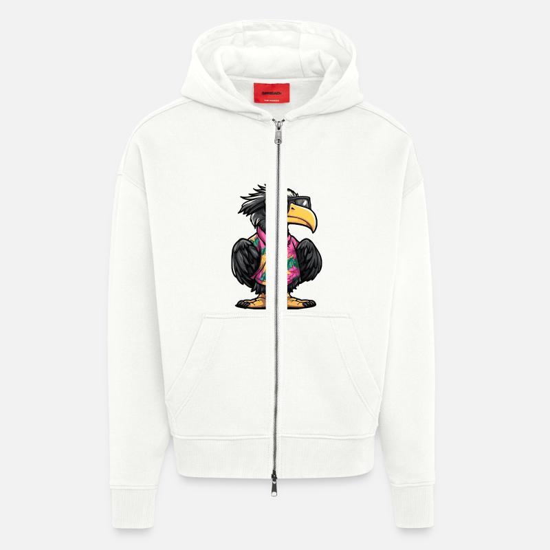 Harpyie Vogel Comic Urlaub - Zip Hoodie - made by SPREAD - OFF WHITE